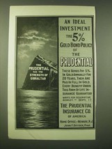 1902 Prudential Insurance Ad - An ideal investment the 5% Gold bond policy - £14.65 GBP