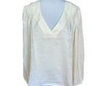 BOG Band of the Free Cash Ivory Long Sleeve V-Neck Top Medium Minimalist... - $15.63