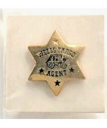 Wells Fargo Agent Star Pin Gold Tone Bank Stagecoach Logo Western Lawman... - $14.99