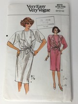 Vogue Sewing Pattern 9513 Misses Dress Loose Fitting Straight Tie Front ... - $3.99
