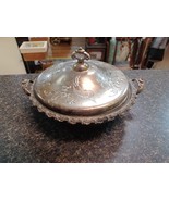 Antique Superior Silver Co. 8&quot; Covered Casserole Serving Dish Enamel Ins... - $29.69