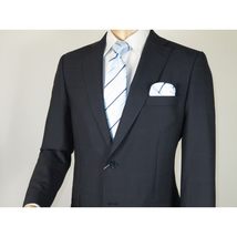 Men Suit BERLUSCONI Turkey Italian Wool 180's Single Breasted 623-03 Navy Plaid image 9