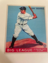 Vintage 1933 Big League Gum reprint Lou Gehrig #92 Goudey - £3.95 GBP
