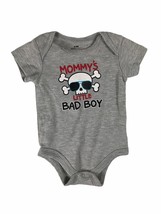 Mommy&#39;s Little Bad Boy - Baby One-Piece - Size 0-3 Months - Gray Skull &amp; Bones - £5.26 GBP