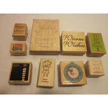 Christmas Rubber Stamps Lot of 8 Santa Winter Christmas Tree Holiday Sno... - £19.65 GBP