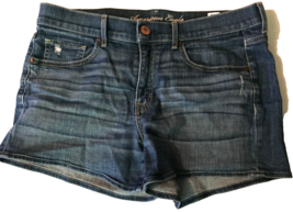 American Eagle jean shorts size 12 women blue denim stretch high rise - $9.90