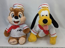 Disney Cruise Line Chip Pluto Dog Plush Lot Sailor Suit Stuffed Animal Toy - £15.31 GBP