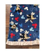 Disney Mickey Mouse Stars Arrows Toddler Blue Satin Trim Blanket 40"x50"... - $33.25