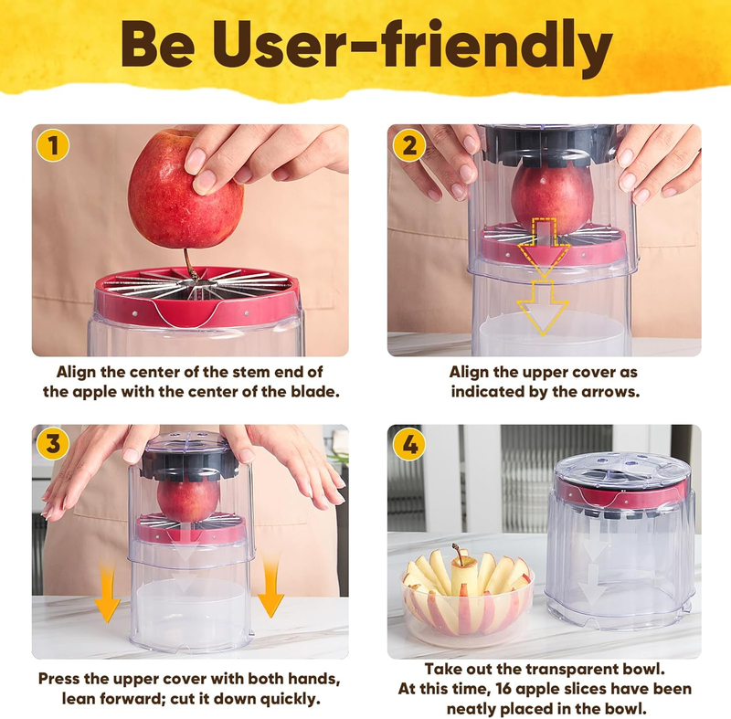 Newness 5.12-Inch Apple Slicer – Extra-Large, Ultra-Safe Stainless Steel Apple C Item image 4