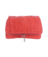 Helmut Lang Styx Orange Fish Scale Leather Foldover Clutch Purse - $109.41 CAD
