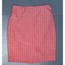 Outback Red Skirt Burnt Orange Polka Dot Pencil Skirt Size 6 8 Embroidered - $5.94