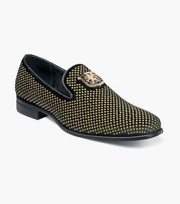 25228, Stacy Adams Micro Suede Shoes Swagger Slip On Studded All Colors