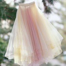 Tiered Tulle Skirt Outfit Pink Yellow Ballerina Skirts Tulle Tutu Skirt Custom image 1