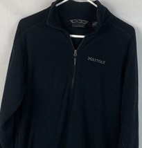 Marmot Fleece Sweater 1/4 Zip Pullover Black Lightweight Casual Mens Medium - £23.94 GBP