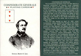 Confederate Generals Playing Cards Poker Size Deck USGS Custom New Civil War - £10.27 GBP