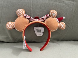 Disney Parks Gingerbread Mickey Minnie Mouse Christmas Ear Headband NEW image 3