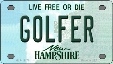 Golfer New Hampshire Novelty Mini Metal License Plate Tag - $14.95