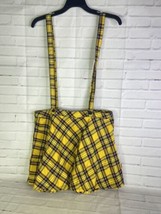 Tripp NYC Yellow Black Plaid Mini Skirt A Line 90s Gothic Punk Juniors Size L - £24.64 GBP