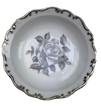 Vintage Moon Rose Schumann Bavaria White Porcelain Sauce Bowl Small Gray... - $9.47