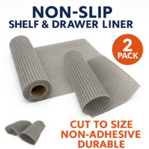 2-Pack Non-Slip Shelf &amp; Drawer Liner Mats 18&quot;x47&quot; – Gray Cut to Fit, Was... - $13.83