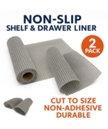 2-Pack Non-Slip Shelf &amp; Drawer Liner Mats 18&quot;x47&quot; – Gray Cut to Fit, Was... - $13.83
