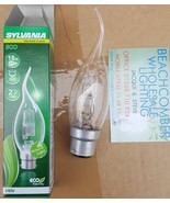 12 X CLEAR Candle light bulbs 18 WATT HALOGEN  BENT TIP BY SYLVANIA  Bay... - $17.00