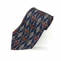 Halston Mens Tie Necktie Multicolor Geometric 100% Silk Tied Woven Italy... - £9.32 GBP
