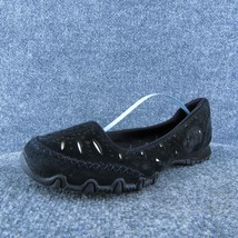 SKECHERS Relaxed Fit Memory Foam Women Flat Shoes Black Leather Slip On Size 8.5 - £22.15 GBP