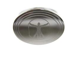 Kiola Designs Silver Toned Etched Oval Leonardo Da Vinci Vitruvian Man Adjustabl - £23.96 GBP