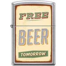 Zippo Lighter - Free Beer Tomorrow Street Chrome - 854722 - $25.16