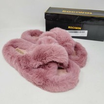 Rociwin Womens Slippers Sz 10 M Leather Red Size Euro 42 Us - £19.67 GBP