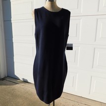 Liz Claiborne Women Navy Blue Sleeveless Sweater Pullover Shift Dress Si... - £22.38 GBP