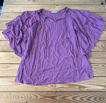 Susan graver NWOT Women’s rayon crepe flutter sleeve tunic size M purple T1 - £15.70 GBP