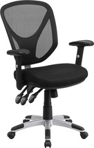 Flash Furniture Mid-Back Black Mesh Multifunction Swivel Ergonomic Task Office - £184.08 GBP
