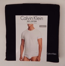3 GENUINE CALVIN KLEIN MEN&#39;S 100% COTTON T-SHIRTS BLACK CREW NECK SIZE: ... - £27.09 GBP