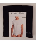 3 GENUINE CALVIN KLEIN MEN'S 100% COTTON T-SHIRTS BLACK CREW NECK SIZE: S M L XL - $33.90