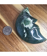 Moss Agate Moon Carving - $39.39 CAD