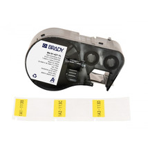 Brady M4-91-427-YL SELF-LAMINATING VINYL WRAP AROUND LABELS WITH RIBBON ... - $97.79
