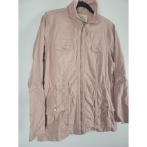 Jade &amp; Ivory Light Weight Jacket M Womens Pink Full Zip Pockets Long Sleeve - £17.32 GBP