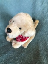Duluth Trading Tan Plush Super Cute Labrador Puppy Dog w Red Handkerchief Stuffe - £11.79 GBP