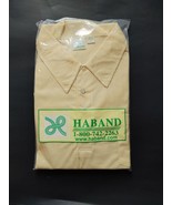 New VTG Haband Casual Joe Style Shirt Banded Waist Pocket Men Large Yellow - £8.48 GBP