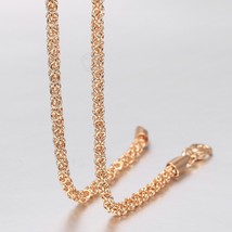 New Fashion 585 Rose Gold Color Necklace For Women Men Popcorn Weaving Link Chai - £12.97 GBP