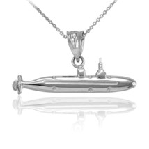 925 Sterling Silver Submarine Boat Pendant Necklace - £26.21 GBP+