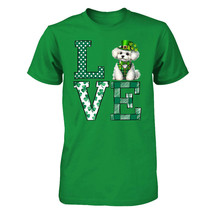 Love Bichon Frise Dog Tshirt Shamrock Clover St Patrick&#39;s Day Dogs Lover... - $16.88+
