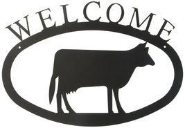 Village Wrought Iron Cow Welcome Home Sign Large - $28.05