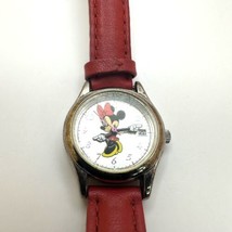 Disney Classic Minnie Mouse Moving Arm Womans Watch Damaged Working - $7.69