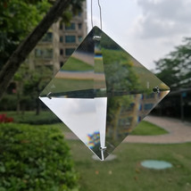 5PCS 50mm Square Beads 4Holes K9 Clear Crystal Glass Prisms Pendant SunCatcher - £11.91 GBP