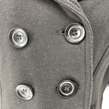 Sebby Hooded Peacoat Women&#39;s XL Black Long Sleeve Collar Button Closure ... - £38.14 GBP