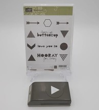 Stampin&#39; Up! Geometric Rubber Stamp Set 133161 &amp; Triangle Punch 133375 - £17.54 GBP