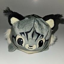 TeeTurtle Lynx Gray Reversible Wild Cat Plush 4&quot; Toy Sensory Fidget Show Mood - £7.99 GBP